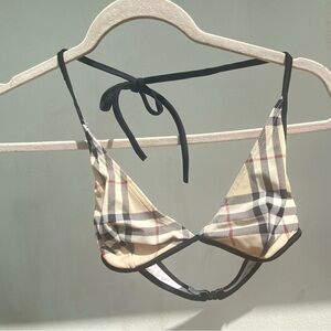 Y2K Burberry Novacheck Plaid Bikini Top Size Small